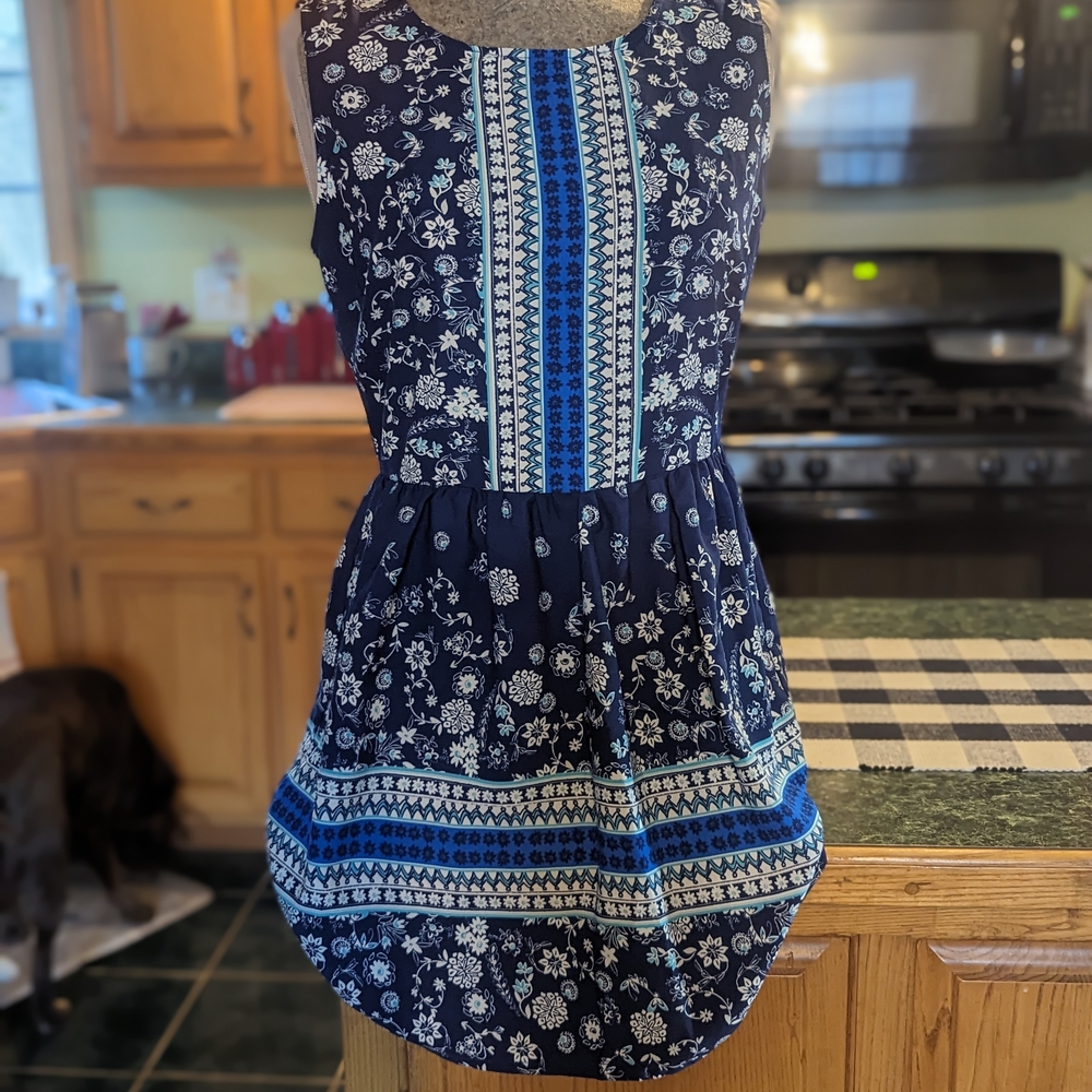Navy and Blue Floral Dress